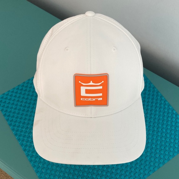 Cobra Crown C Patch White/Rickie Orange Headwear Men Fits All - Picture 2 of 13